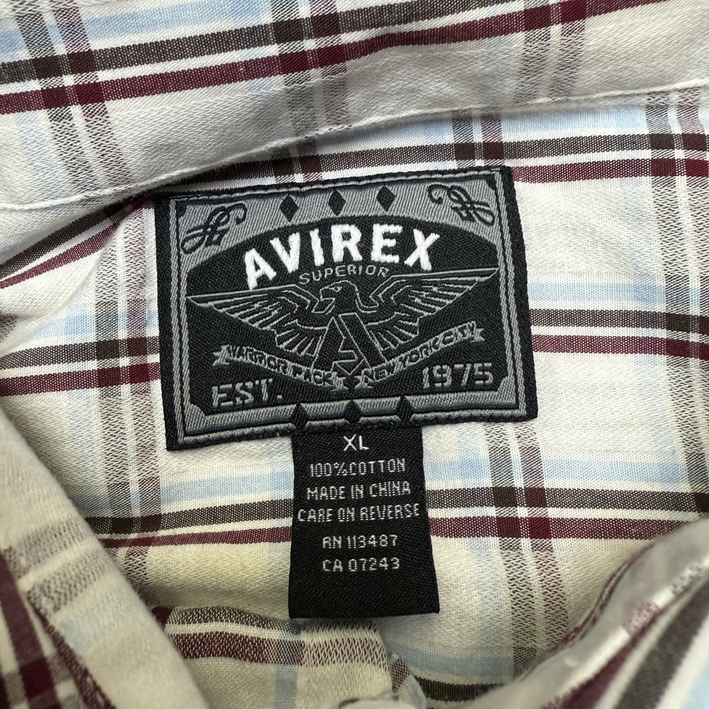 Avirex Superior Shirt Mens XL Short Sleeve Button Up Casual Cotton - Picture 2 of 7